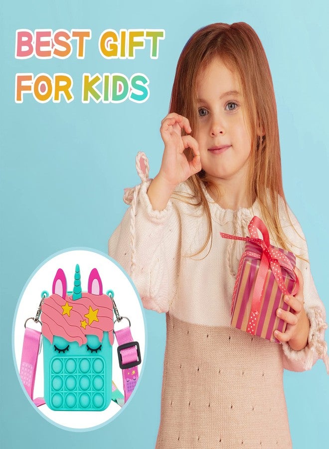 Civan Mini Blue Pop Purse for Girls - 2 in 1 Crossbody Fidget Handbag, Silicone Sensory Toys Bag for Kids Birthday Gift - Image 5