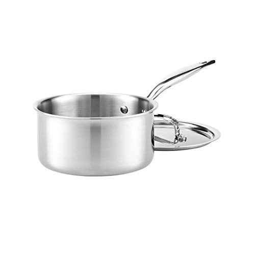 Heritage Steel 3 Quart Saucepan with Lid | Made in USA | Titanium Series | 316Ti Stainless Steel Pan with Stay Cool Handle | Fully Clad with 5-Ply Construction | Induction Ready & Non Toxic - Image 2