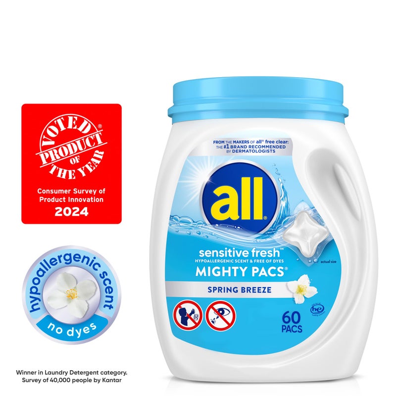 all Unit Dose Laundry Detergent, Mighty Pacs, Sensitive Fresh, 60 Count - Image 5