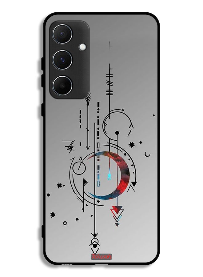 Tolwak Samsung Galaxy A55 5G Protective Case Cover Moon And Arrows Art Pattern - Image 1