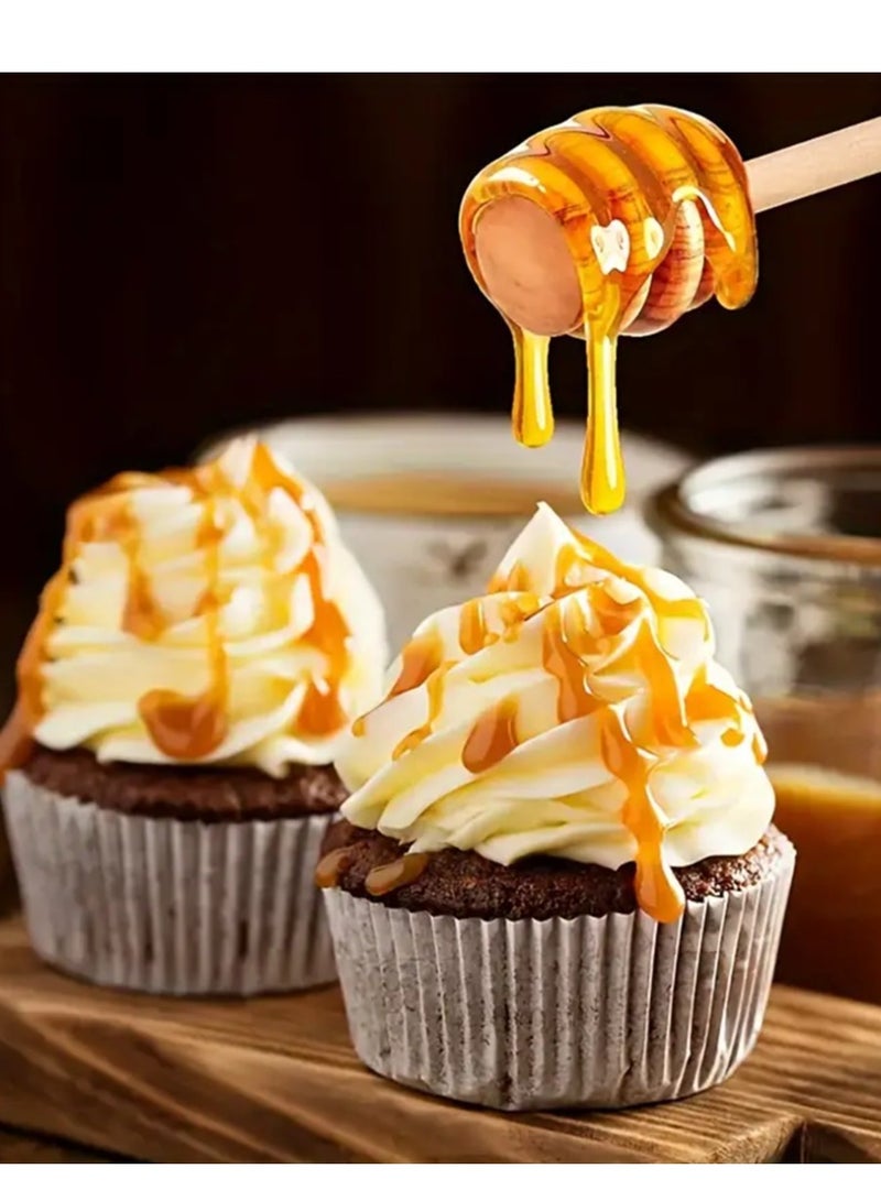 Lavish Natural Wood Honey Spoon | 16CM | 3-PACK | Honey Dipper Sticks | Drizzling | Stirring | Dispensing Honey | Jam | Syrup | Eco-Friendly | Kitchen & Party Favors - Image 4