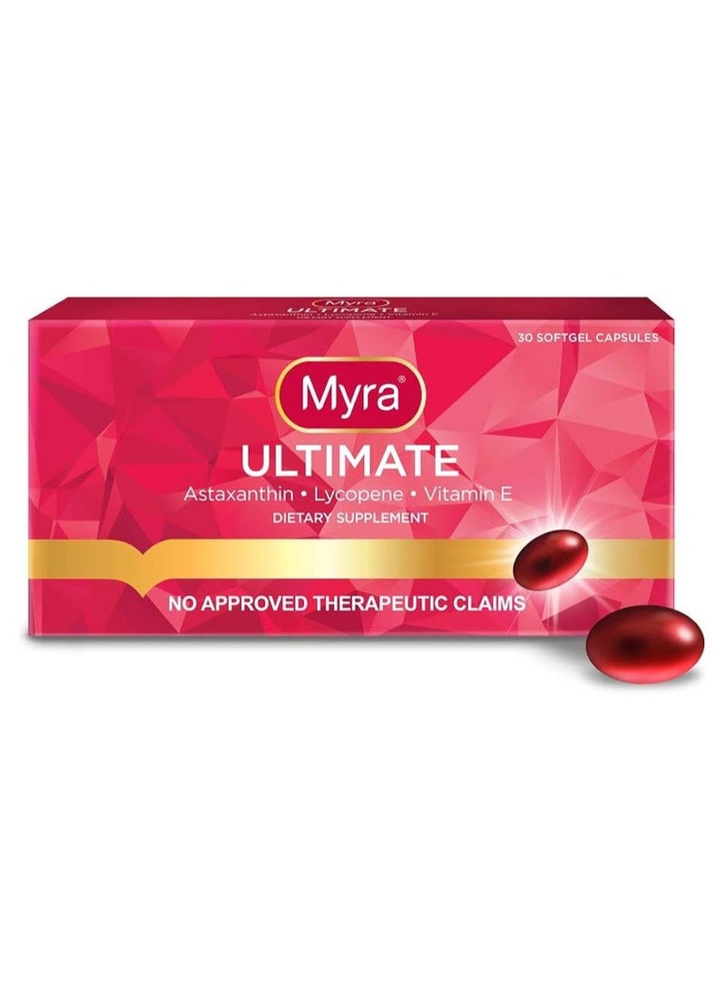 Myra Ultimate Vitamin E Astaxanthin Lycopene Dietary Supplement 30 Softgel - Image 1