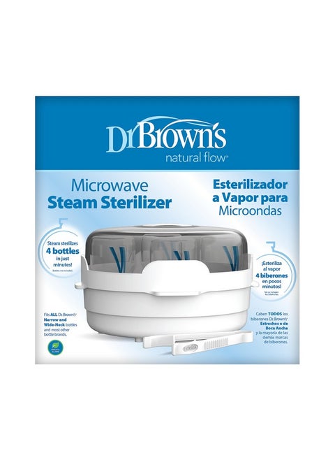 Dr. Brown's Microwave Steam Sterilizer for Baby Bottles, Nipples, Bottle Parts, Pacifiers, Teethers and Breast Pump Parts