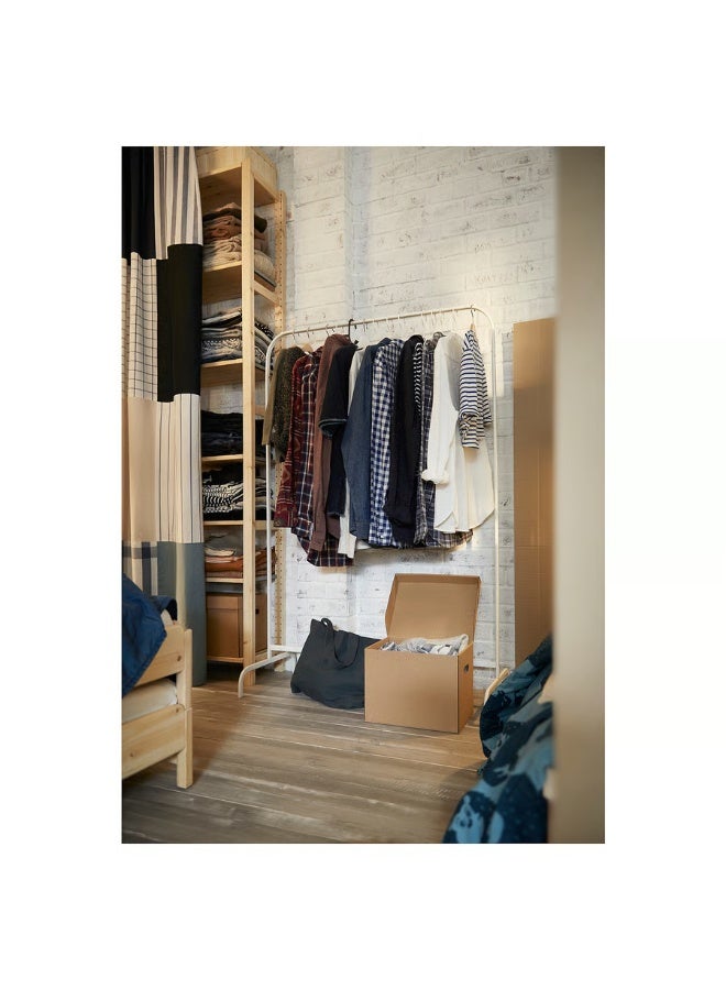 Ikea Simple Trending Standard Clothes Clothing Garment Rack, Portable Wardrobe Rack, Steel Garment Rack Sturdy Coat Rack for Bedroom Laundry Living Room - White - Image 3