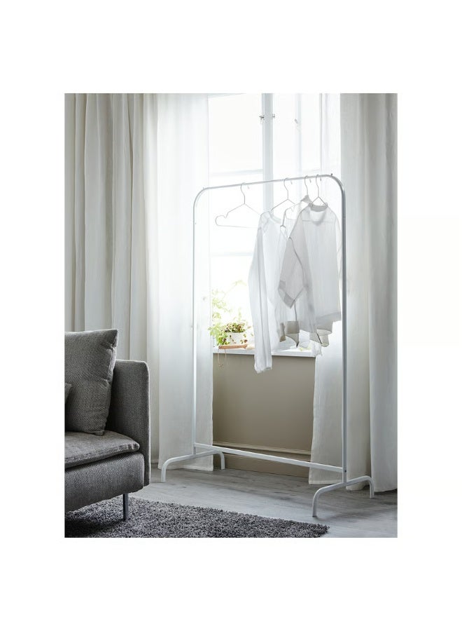 Ikea Simple Trending Standard Clothes Clothing Garment Rack, Portable Wardrobe Rack, Steel Garment Rack Sturdy Coat Rack for Bedroom Laundry Living Room - White - Image 4