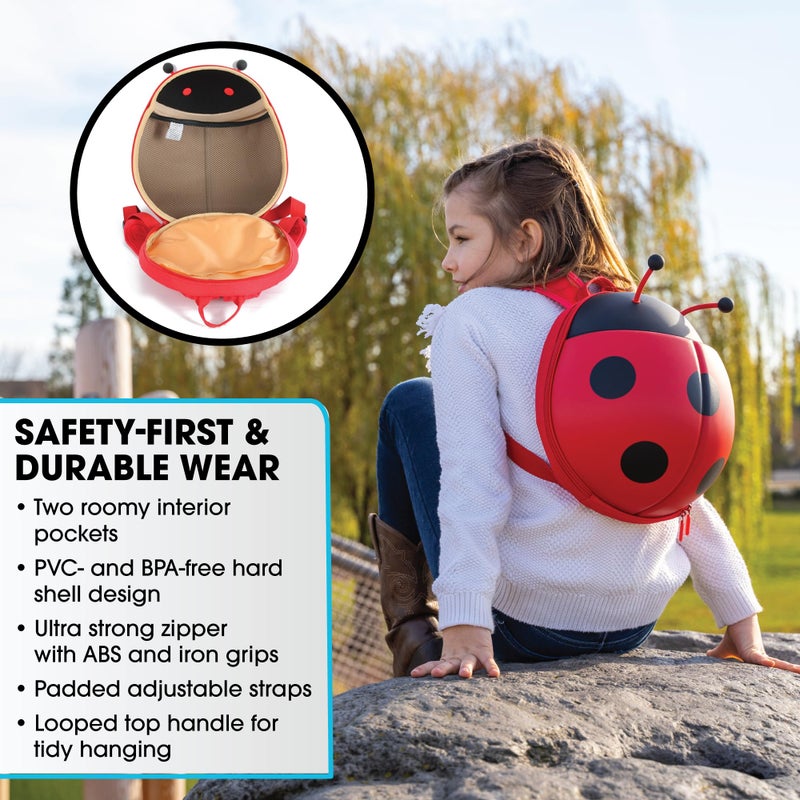 KIDDIETOTES Ladybug Backpack for Toddlers, Children, Perfect for Daycare, Preschool, Kindergarten, Elementary School - Image 3