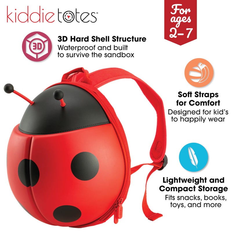 KIDDIETOTES Ladybug Backpack for Toddlers, Children, Perfect for Daycare, Preschool, Kindergarten, Elementary School - Image 2