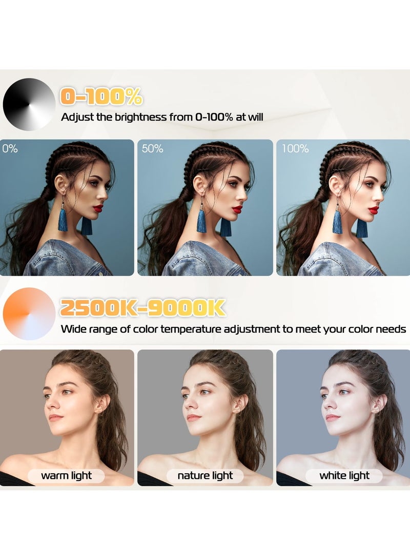 SYOSI RGB Video Light, LED Camera Light 360° Full Color Portable Photography Lighting, Quick Release Cold Shoe Adapter and Phone Clip, 2500mAh Rechargeable CRI 95 2500 9000K Dimmable Panel Lamp  - Image 3