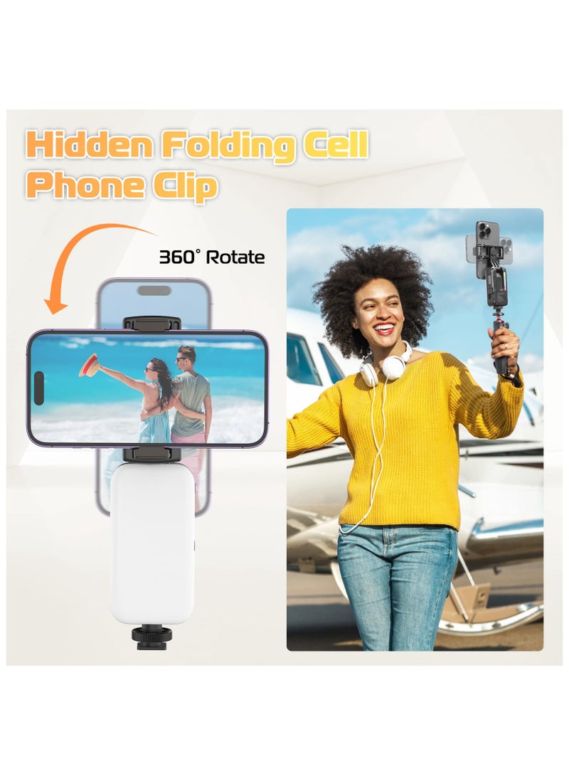 SYOSI RGB Video Light, LED Camera Light 360° Full Color Portable Photography Lighting, Quick Release Cold Shoe Adapter and Phone Clip, 2500mAh Rechargeable CRI 95 2500 9000K Dimmable Panel Lamp  - Image 4