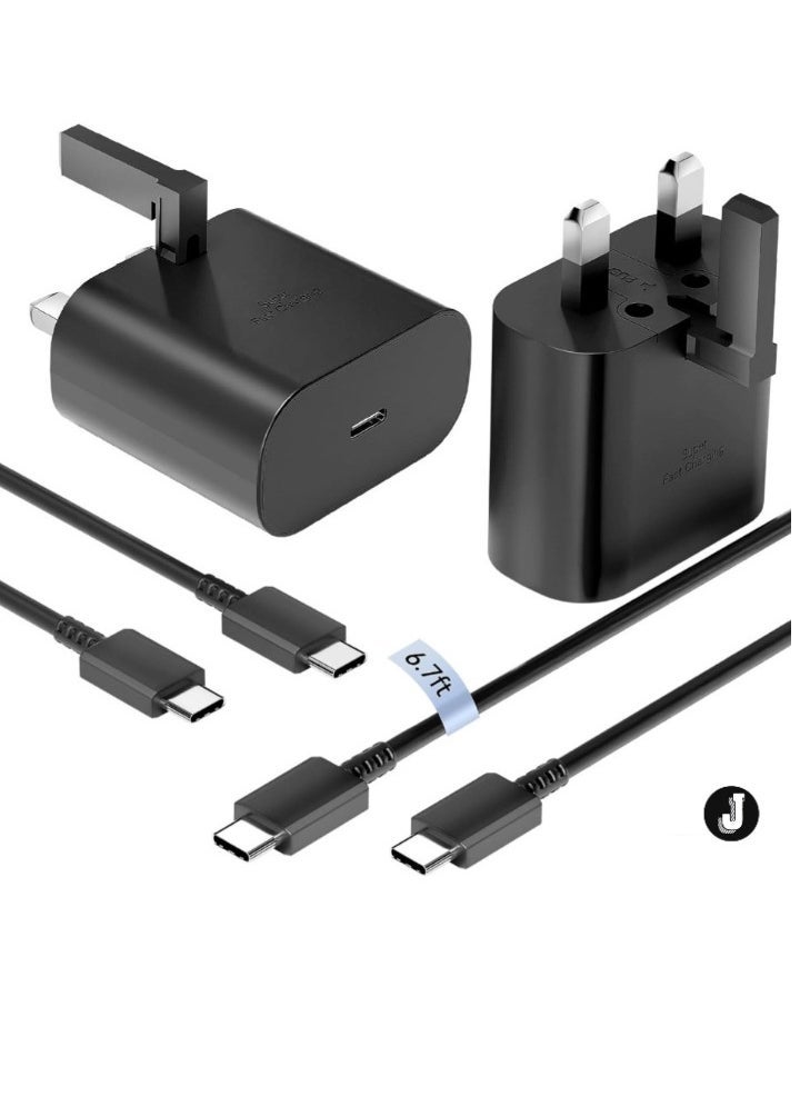 JAJEEK Super Fast Samsung Charger – USB-C Plug & 6 Feet Cable, Wall Charger for Samsung Galaxy S24 Ultra, S24, S24+, S23, S22, S21, A Series, and More - Image 1