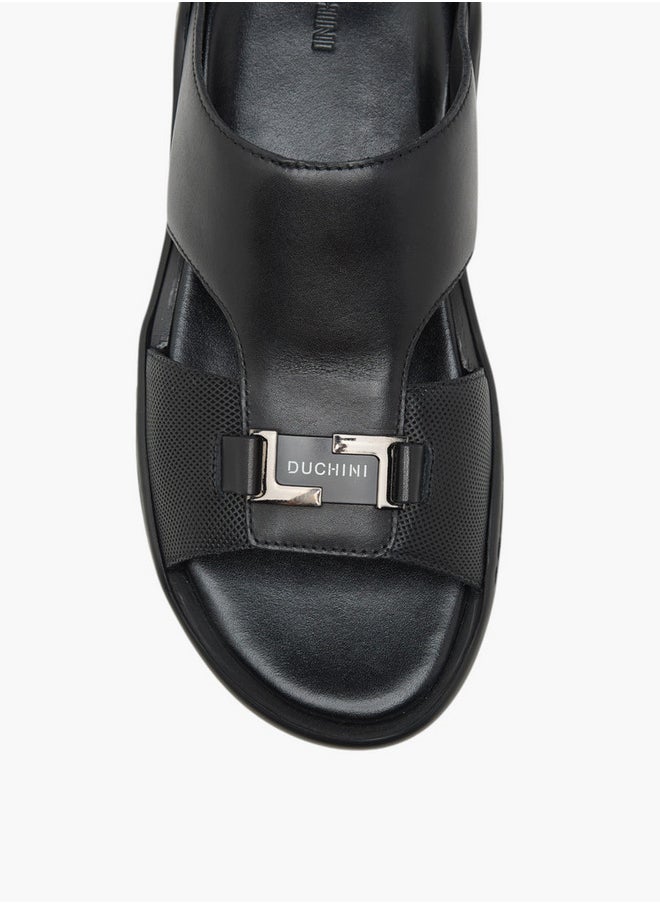 DUCHINI Men's Solid Slip-On Sandals  - Image 2