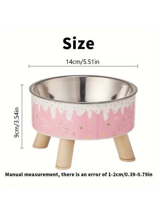 مجموعة وعاء قطط أزرق 3 قطع مع حامل ملعقة غطاء مغذي من الفولاذ المقاوم للصدأ - Image 3