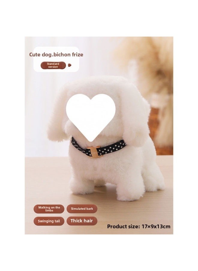 Children's Toy Dog Electric Plush Walking Electronic Machine Simulation Boys And Girls Simulation Small Cross-border-Color:Bichon (rechargeable)  - Image 1