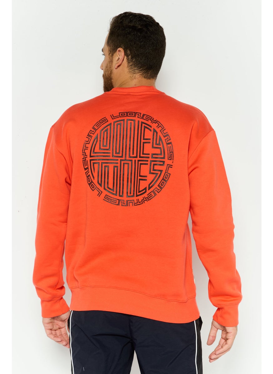 Reebok Men Sportswear Fit Long Sleeve Outdoor Sweatshirt, Coral  - Image 3