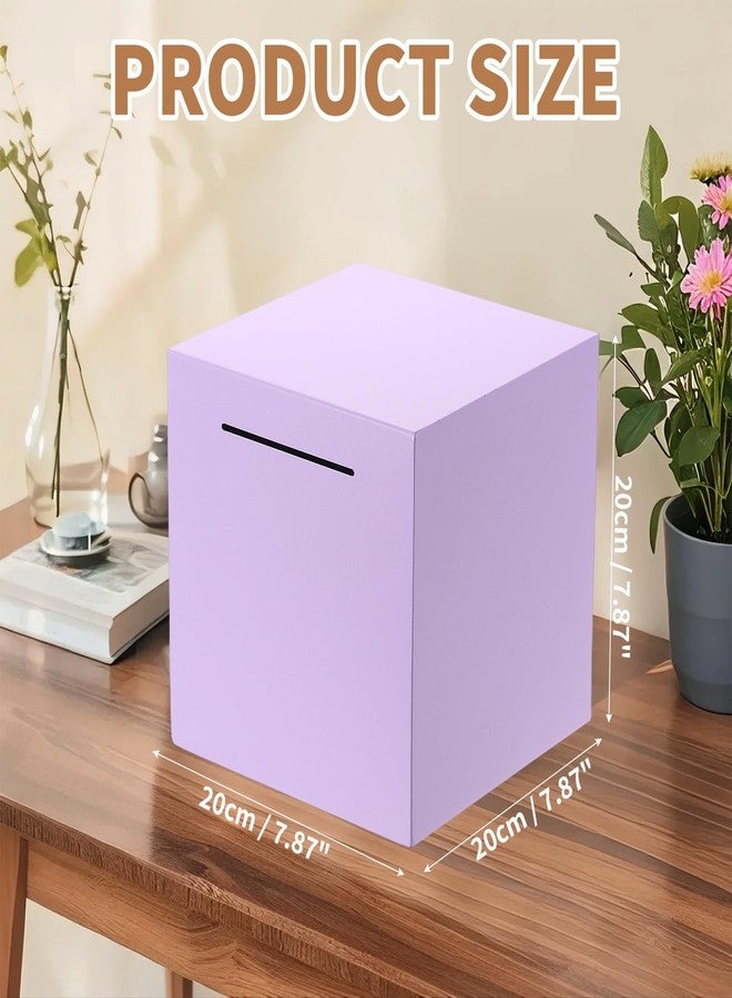 PATIKIL Piggy Bank for Adults, Purple Metal Unbreakable Piggy Bank Must Break to Open Cash Box to Help Budget Money Coin Saving Box for Cash Coins Checks, 7.87 Inch - Image 2