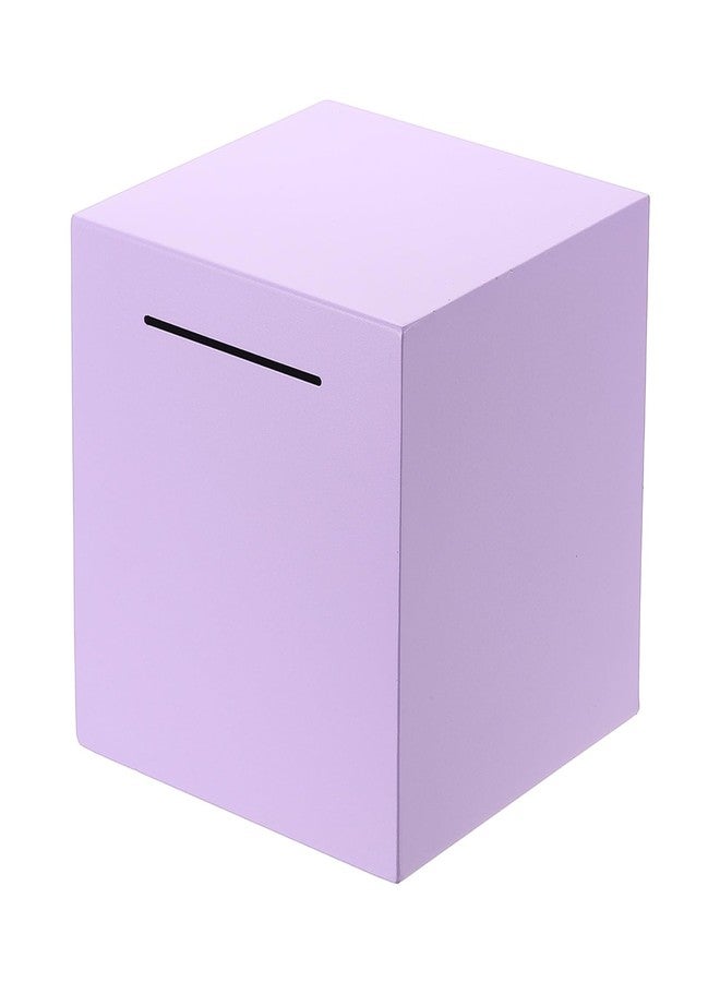 PATIKIL Piggy Bank for Adults, Purple Metal Unbreakable Piggy Bank Must Break to Open Cash Box to Help Budget Money Coin Saving Box for Cash Coins Checks, 7.87 Inch - Image 1