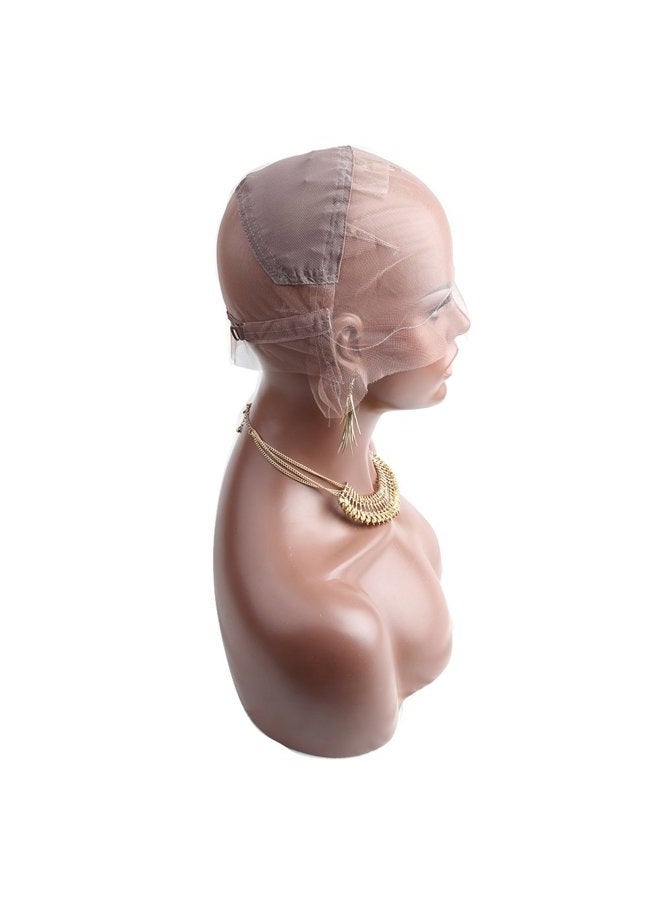 Bella Hair Full Lace Wig Cap with Adjustable Straps for Making Wigs, Medium Brown Swiss Lace with Stretch Panel at Crown (Medium Size Cap) - Image 3