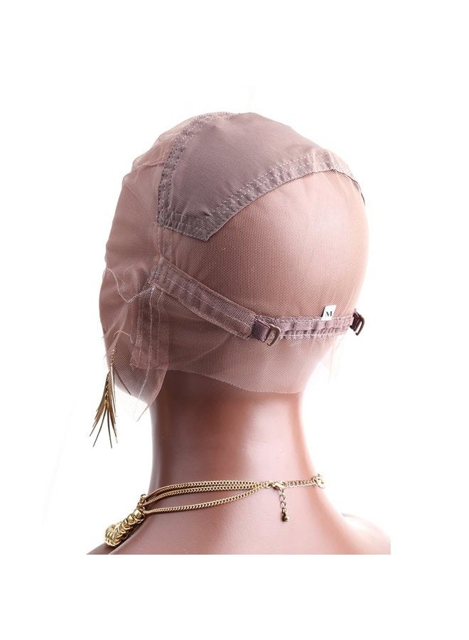 Bella Hair Full Lace Wig Cap with Adjustable Straps for Making Wigs, Medium Brown Swiss Lace with Stretch Panel at Crown (Medium Size Cap) - Image 2