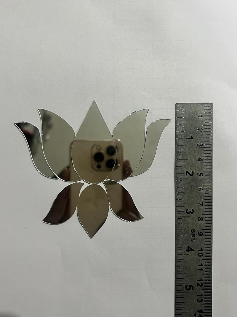 MIRROR GLASS WORLDWIDE Fancy Lotus Shape Silver Mirror K109  - Image 2