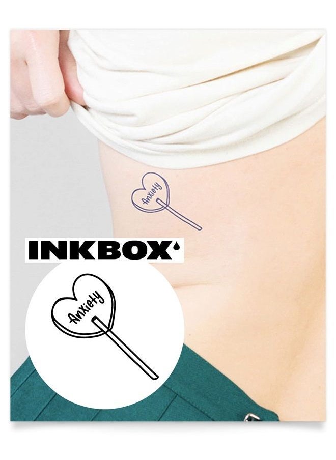 inkbox - Inkbox Temporary Tattoos, Semi-Permanent Tattoo, One Premium Easy Long Lasting, Water-Resistant Temp Tattoo with For Now Ink - Lasts 1-2 Weeks, Sweet Anxiety, 3 x 3 in - Image 1