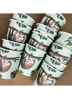Merrilulu Merrilulu Sloth Party Cups, 12 ct | Paper Cups | Sloth Party Tableware | Tropical Party Cups  - Image 3