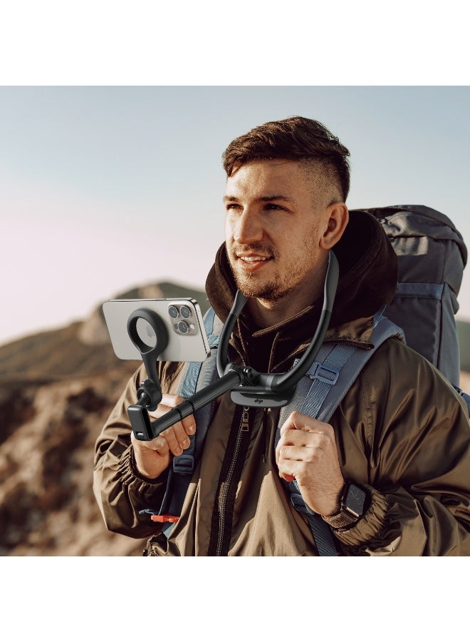 دريب حامل الجوال القابل للتمدد حول الرقبة من Drip – أسود | مرن وقابل للدوران 360° للاستخدام بدون يدين - Image 5