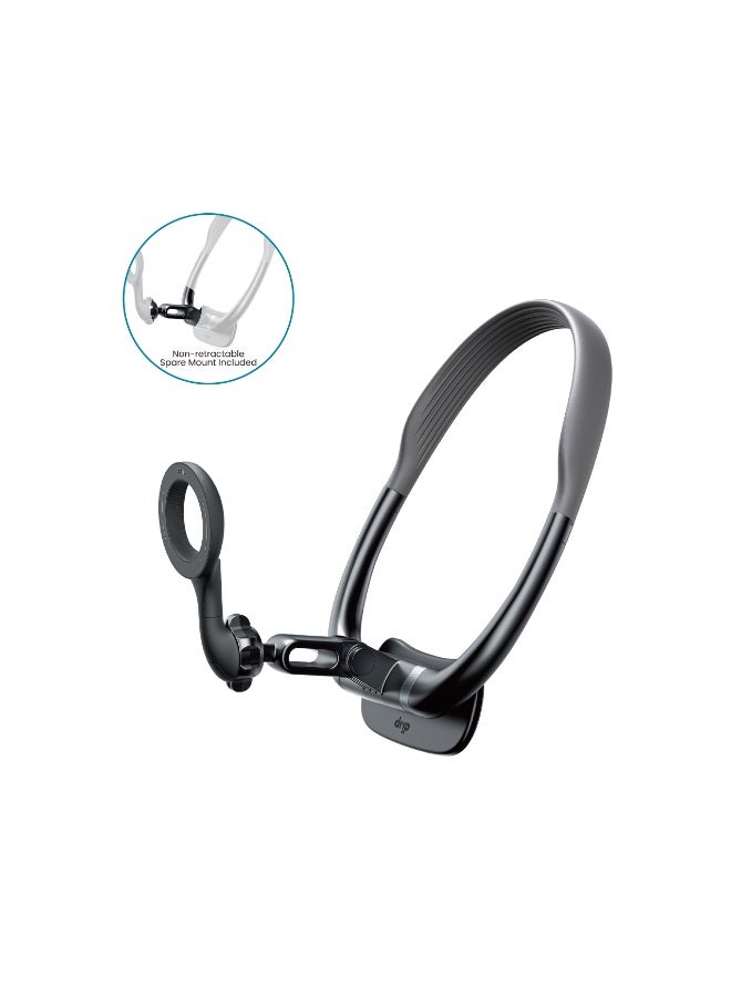 دريب حامل الجوال القابل للتمدد حول الرقبة من Drip – أسود | مرن وقابل للدوران 360° للاستخدام بدون يدين - Image 4