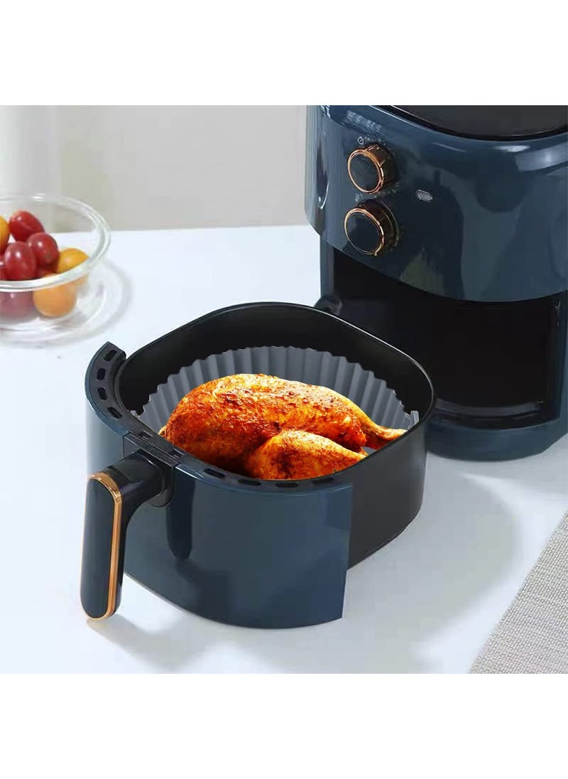 Trifecta Trifecta Air Fryer Silicone Liners 2 PCs 75 Inch Reusable Air Fryer Basket Heat Resistant Air Fryer Inserts Silicone Pot Round Tray Parchment Liner for Replacement Beige Grey  - Image 2