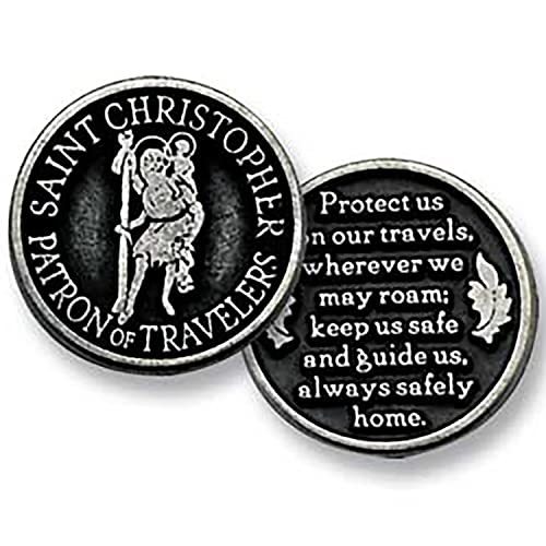 Cathedral Art Saint Christopher Pocket Token 1InchWhite Sand