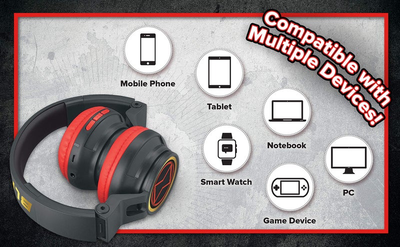 eKids Black Widow Kids Bluetooth Headphones, Wireless Headphones with Microphone Includes Aux Cord, Volume Reduced Kids Foldable Headphones for School, Home, or Travel - Image 4