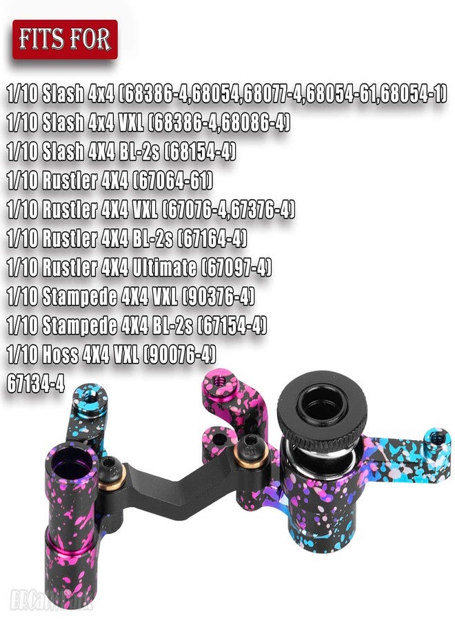 BRCatWPark Aluminium Steering Bellcrank Upgrades Part for 1/10 Slash Rustler Stampede 4X4 VXL BL-2s Hoss 4WD VXL,RC Steering Bellcrank Steering Link Hops up,w/Ball Bearings,Colour - Image 2