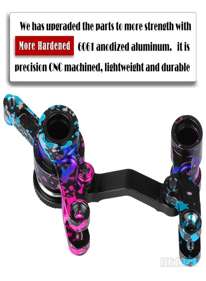 BRCatWPark Aluminium Steering Bellcrank Upgrades Part for 1/10 Slash Rustler Stampede 4X4 VXL BL-2s Hoss 4WD VXL,RC Steering Bellcrank Steering Link Hops up,w/Ball Bearings,Colour - Image 3