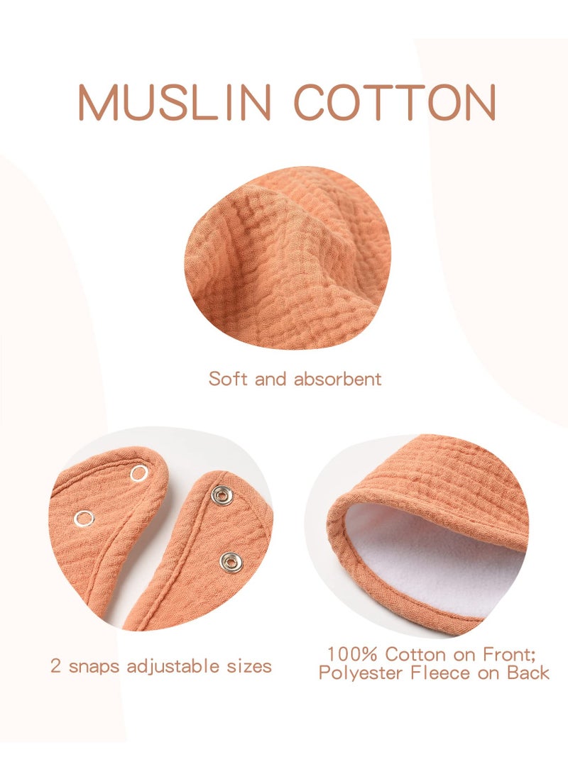 8 Pack Muslin Baby Bibs, Baby Bandana Drool Bibs Cotton for Unisex Boys Girls, 8 Solid Colors Set for Teething Drooling - Image 3