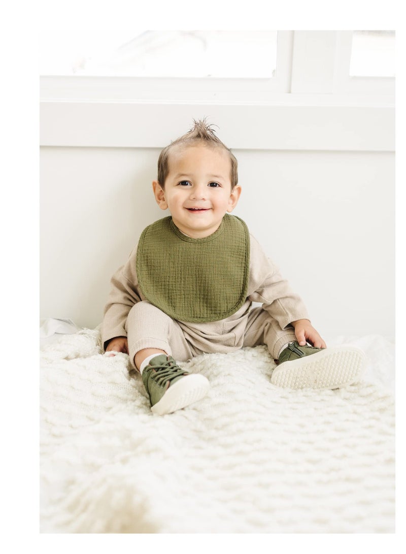 8 Pack Muslin Baby Bibs, Baby Bandana Drool Bibs Cotton for Unisex Boys Girls, 8 Solid Colors Set for Teething Drooling - Image 5