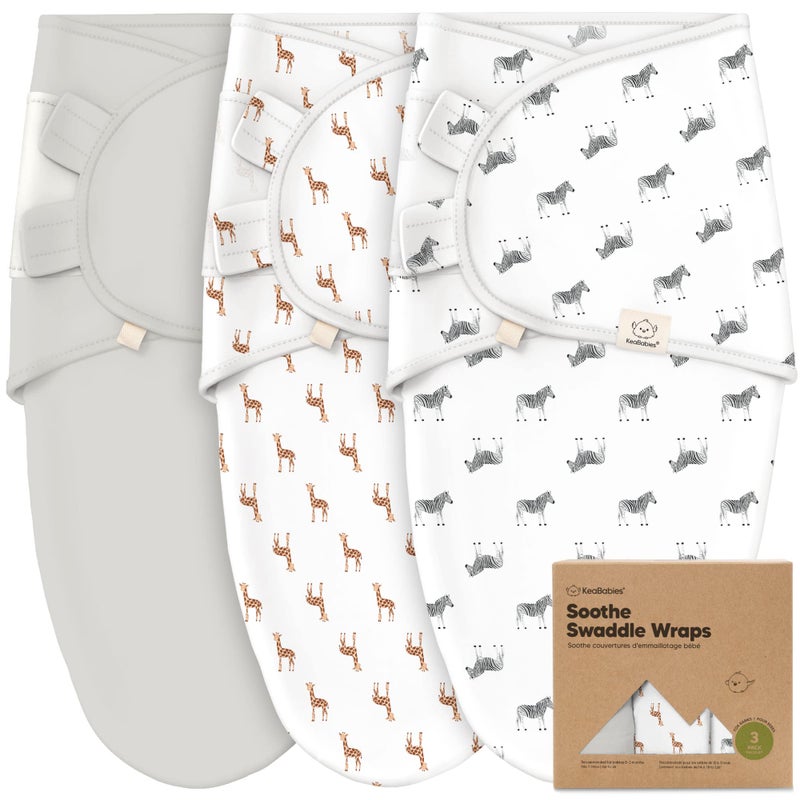 KeaBabies 3-Pack Organic Baby Swaddle Sleep Sacks - Swaddles for Newborns, Infant 0-3 Months, Baby Girls, Boys, Soft & Snug Newborn Sleep Sack, Nursery Swaddling Blankets (The Wild) - Image 1