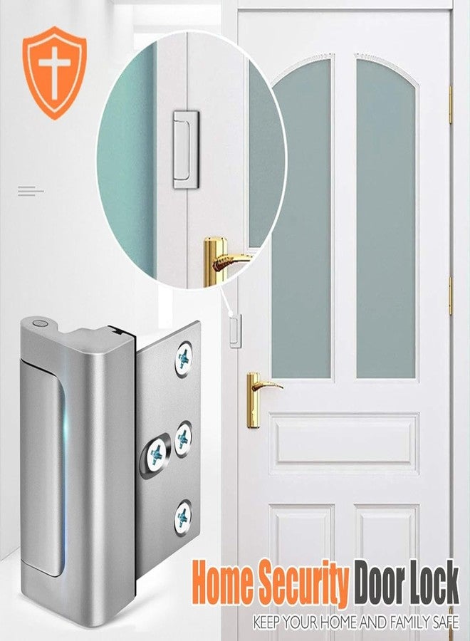 Calyrex 1 Pack Door Reinforcement Lock with Screws Aluminium Alloy Door Reinforcement Lock 3Inch Security Door Lock Home Proof Silver - Image 3