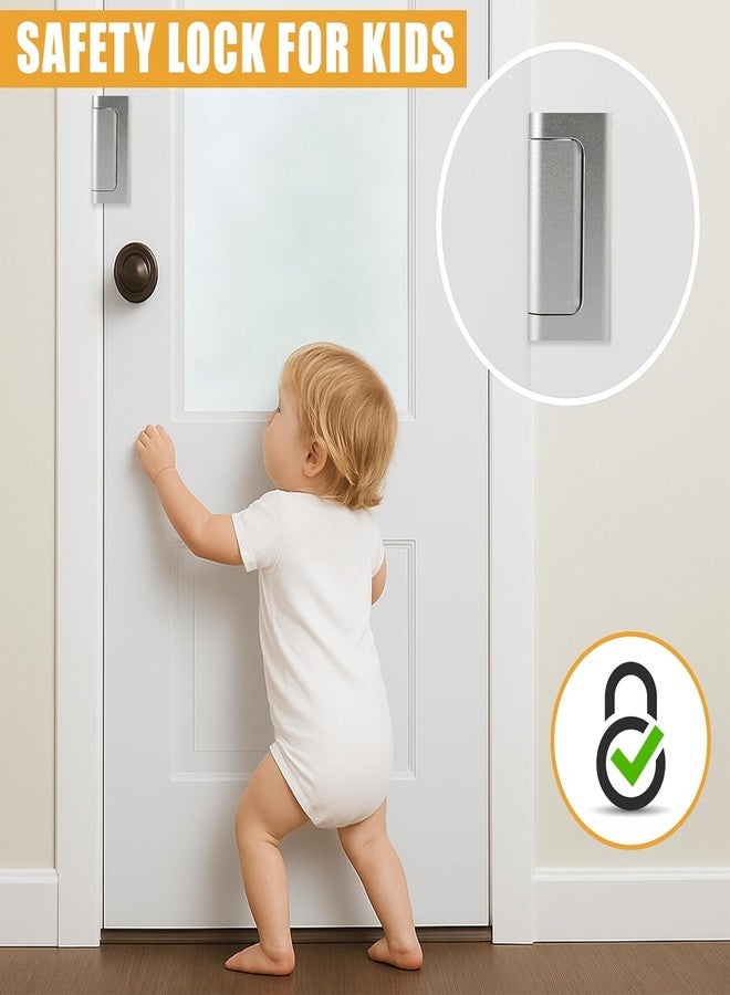 Calyrex 1 Pack Door Reinforcement Lock with Screws Aluminium Alloy Door Reinforcement Lock 3Inch Security Door Lock Home Proof Silver - Image 4
