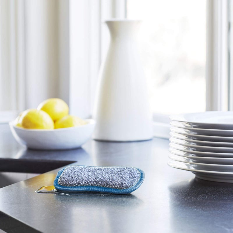 E-Cloth Washing Up Scrub Pad - Microfiber Sponge for Cleaning, Reusable Kitchen Sponge for Dishes & Sink, Non Scratch, Multi Purpose Scrubber, Machine Washable - 4 Pack - Image 3