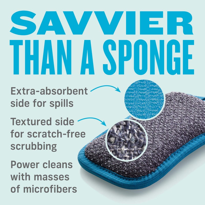 E-Cloth Washing Up Scrub Pad - Microfiber Sponge for Cleaning, Reusable Kitchen Sponge for Dishes & Sink, Non Scratch, Multi Purpose Scrubber, Machine Washable - 4 Pack - Image 5