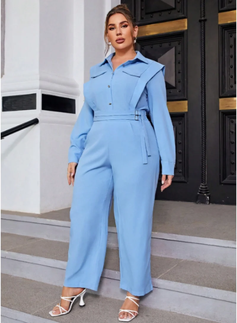 SIMPLEE The plus size two-piece set is a fashionable matching top and bottom, suitable for curvaceous women