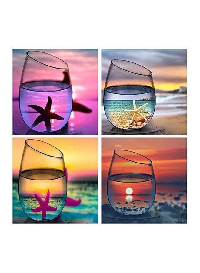 NIBEMINENT 4-Piece 5D DIY Diamond Painting Kit Multicolour - Image 1