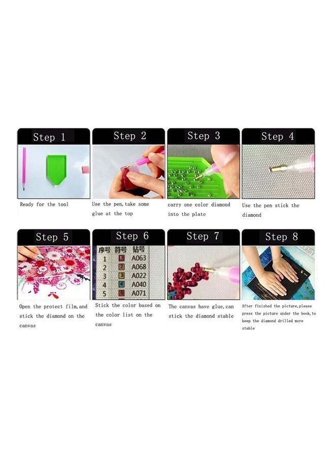 NIBEMINENT 4-Piece 5D DIY Diamond Painting Kit Multicolour - Image 4