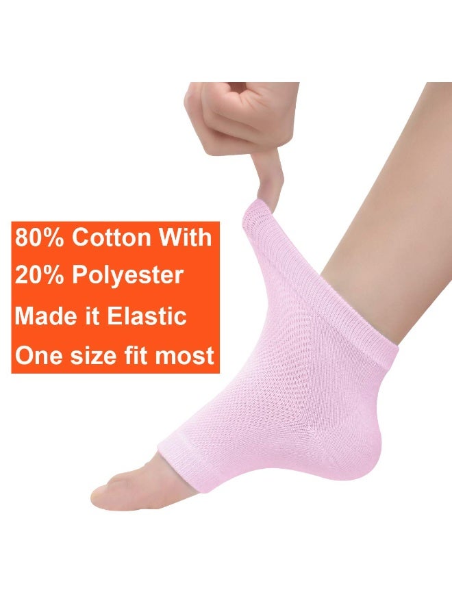 KHAJUL 3 Pairs Toeless Spa Sock, Socks for Foot Care Treatment, Vented Moisturizing Gel Heel Socks, Cracked Heels, Dry Feet, Foot Calluses (Gray/Blue/Pink) - Image 5