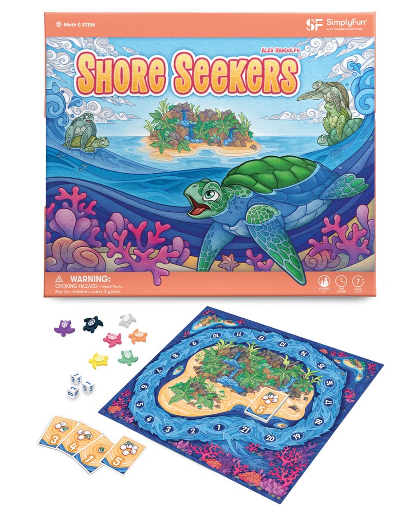 SimplyFun Shore Seekers A Fun and Interactive Math Board Game for Kids Practice Addition and Multiplication Skills Math Game for Kids 2 to 7 Players Ages 7 Up - Image 3