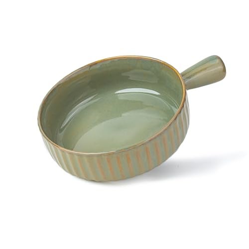 Shay Ceramic Pasta Bowl Set, 17cm, 1 Piece, Pista | Glossy Finish | Porcelain Ceramic Serving Bowl | Serving Bowl with Handle (Handle Bowl - Pista), 900 ml - Image 5