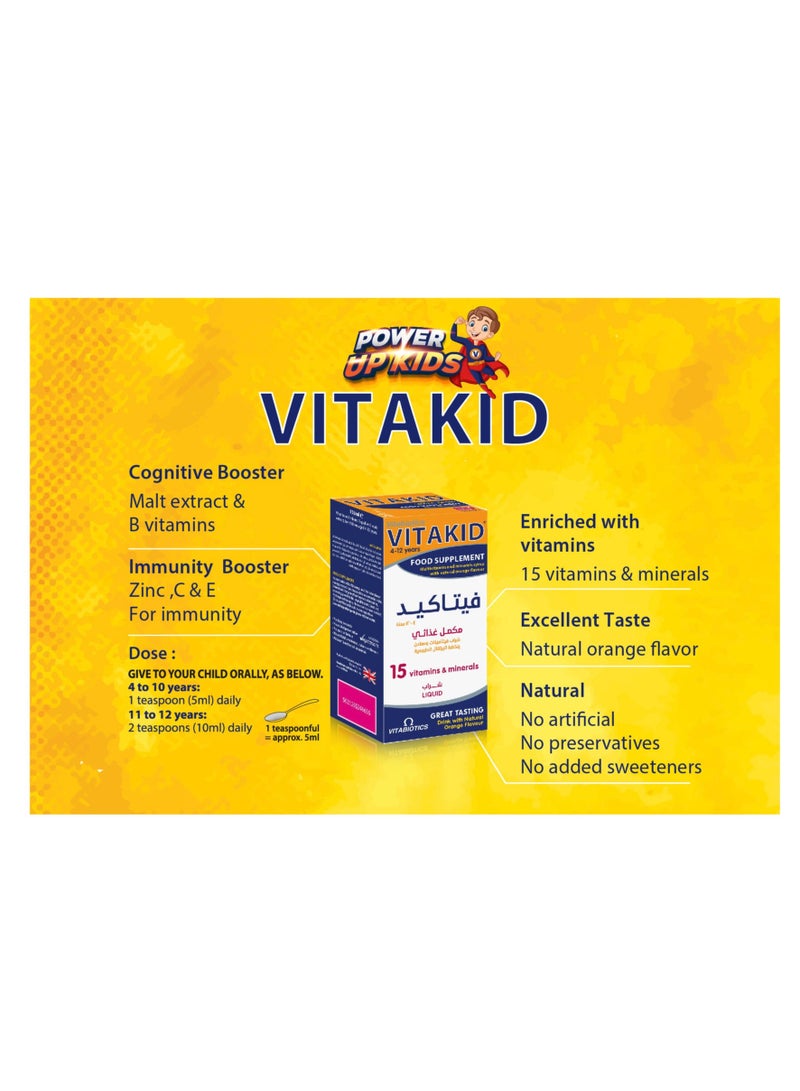 Vitabiotics Vitakid Multivitamin Liquid 150 Ml - Image 2