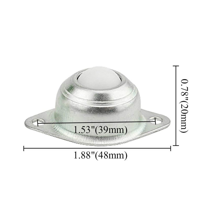 TOVOT Flange Mounted 5/8“ Ball Transfer CY-15A Roller Bearing, Nylon Bearing Table Conveyor Roller Ball, Two Hole Mounted, Load 44lbs(Pack of 4) - Image 1