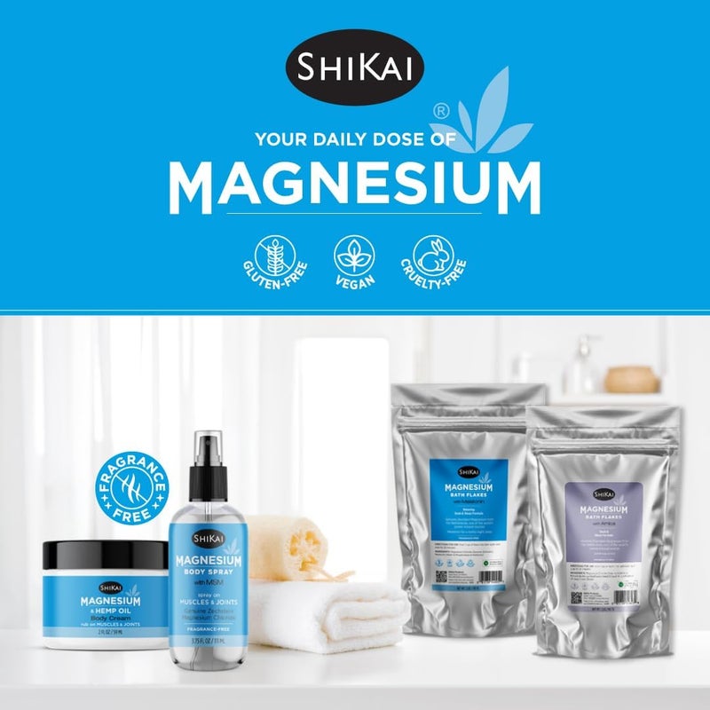 ShiKai Magnesium Bath Flakes with Arnica 32 oz Bath Salt Soak for Muscle Relief Fragrance Free - Image 4