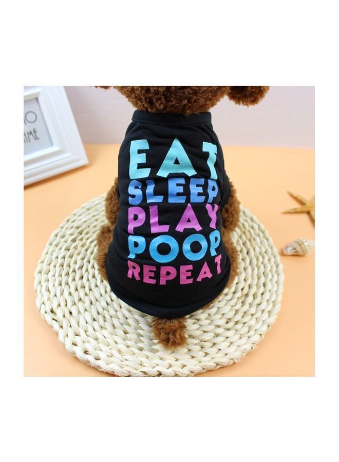 NIBEMINENT Quote Printed Dog T-Shirt Black/Blue/Pink L - Image 4