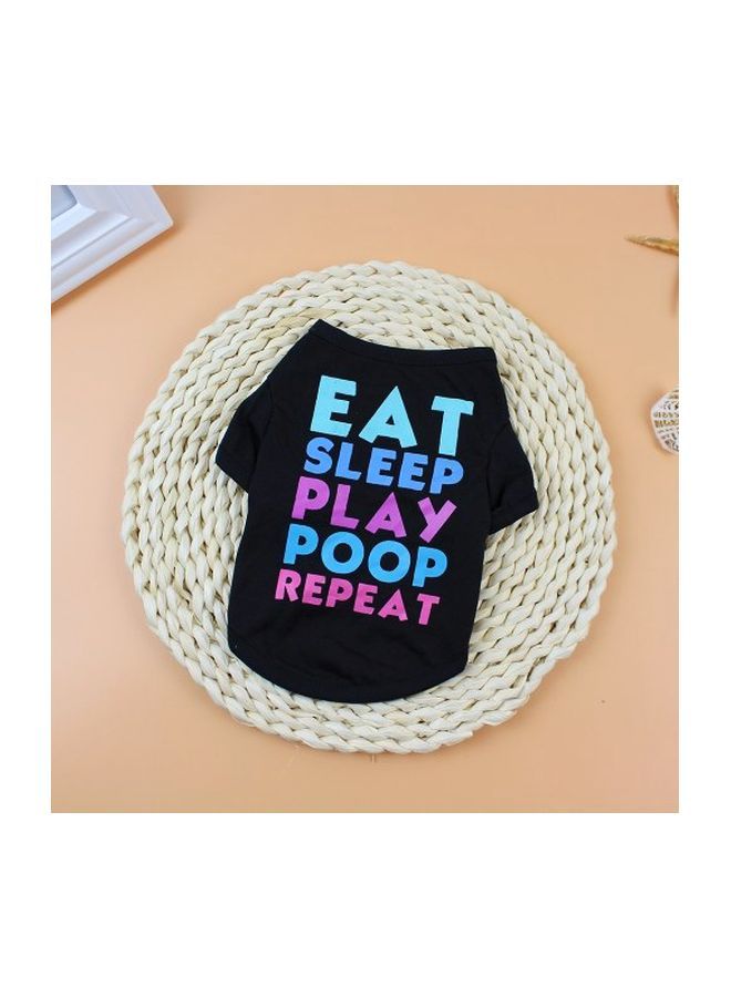 NIBEMINENT Quote Printed Dog T-Shirt Black/Blue/Pink L - Image 2